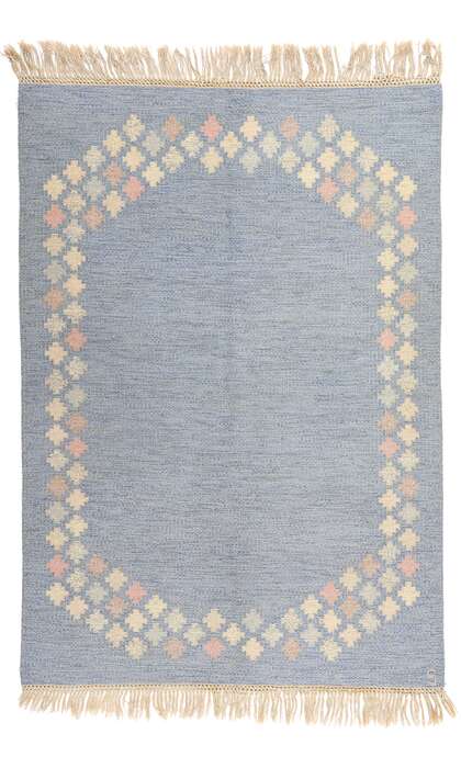 5 x 6 Brita Svefors Vintage Swedish Rollakan Rug 78262