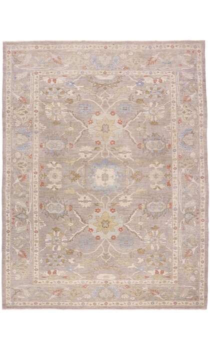 10 x 14 Modern Gray Persian Sultanabad Rug 60873