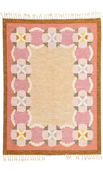 6 x 8 Ingegerd Silow Vintage Swedish Rollakan Rug 78257