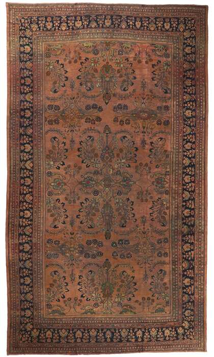 13 x 23 Oversized Antique Persian Mahal Rug 72045