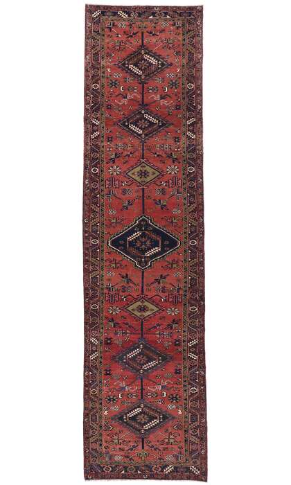 4 x 14 Vintage Persian Heriz Runner 60887