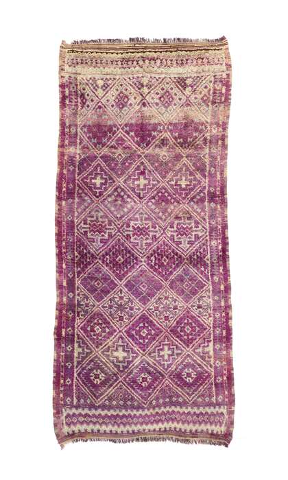 7 x 15 Vintage Purple Beni MGuild Moroccan Rug 20706