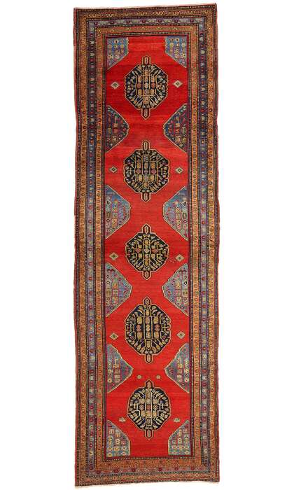 4 x 12 Vintage Red Persian Azerbaijan Rug Runner 75380