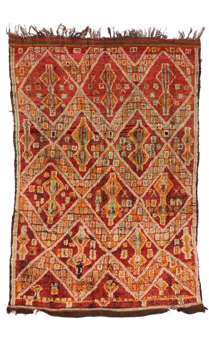 6 x 8 Vintage Red Beni MGuild Moroccan Rug 20262