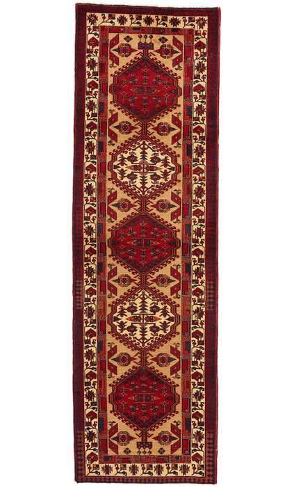 3 x 11 Vintage Persian Azerbaijan Rug Runner 75371