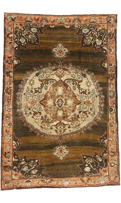 8 x 12 Vintage Brown Turkish Oushak Rug 52301