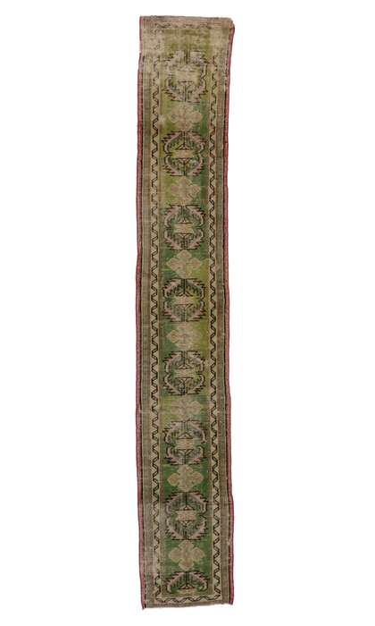 2 x 11 Vintage Green Turkish Oushak Rug Runner 51713