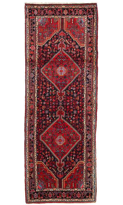 4 x 11 Vintage Persian Hamadan Rug 76051