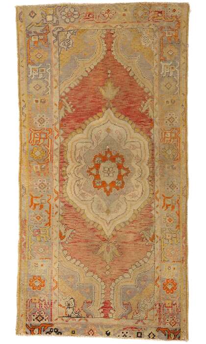 3 x 6 Vintage Turkish Oushak Rug 51084