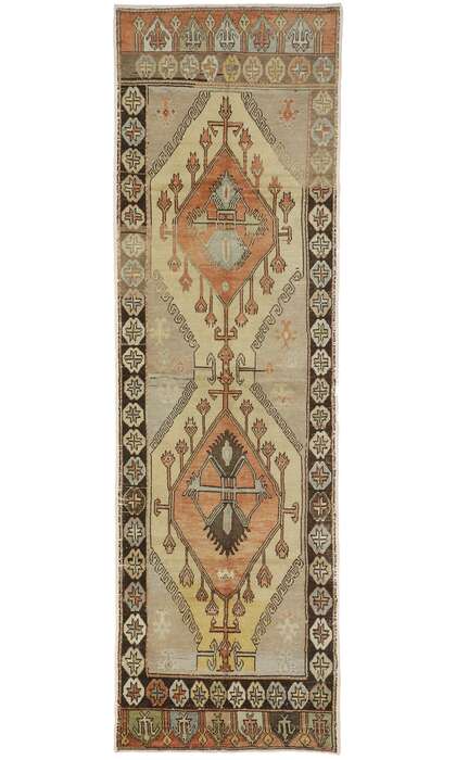 4 x 12 Vintage Turkish Oushak Rug Runner 52711