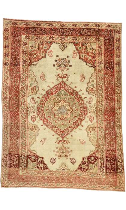 4 x 5 Vintage Turkish Oushak Rug 52325