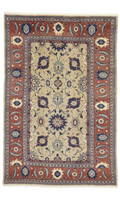 7 x 10 Vintage Persian Mahal Rug 75849