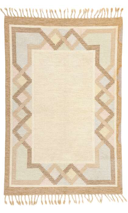 4 x 7 Anna Johanna Angstrom Vintage Swedish Rollakan Rug 78254