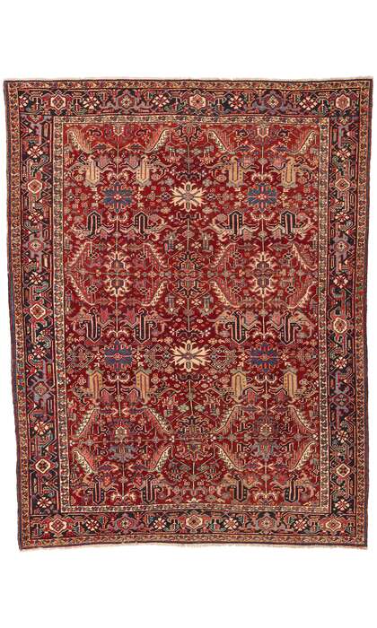 8 x 10 Antique Red Persian Dragon Serapi Heriz Rug 78767