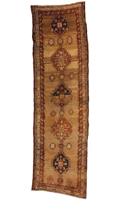 3 x 11 Antique Brown Persian Malayer Rug Runner 72514