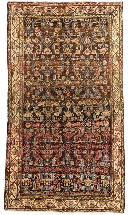 5 x 9 Antique Brown Persian Malayer Rug 53761