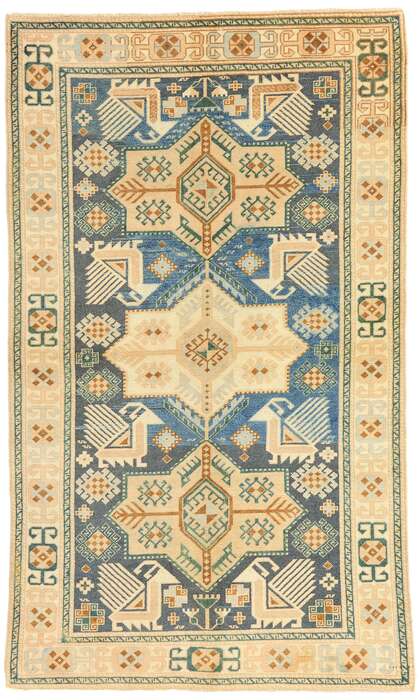 4 x 7 Vintage Blue Turkish Oushak Rug 53702