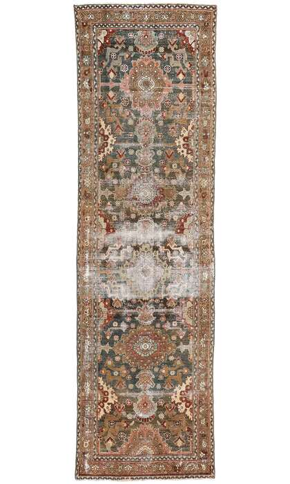 3 x 11 Distressed Antique-Worn Persian Malayer Rug Runner 53763