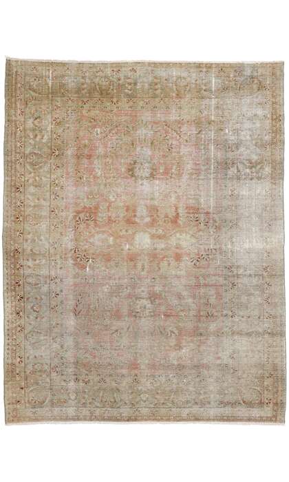 8 x 10 Distressed Antique Persian Lilihan Rug 74902