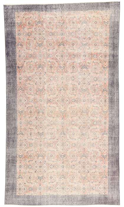 5 x 8 Distressed Vintage Pink Turkish Sivas Rug 53821