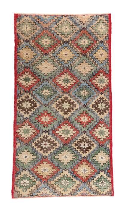 4 x 8 Distressed Vintage Turkish Sivas Rug 51996