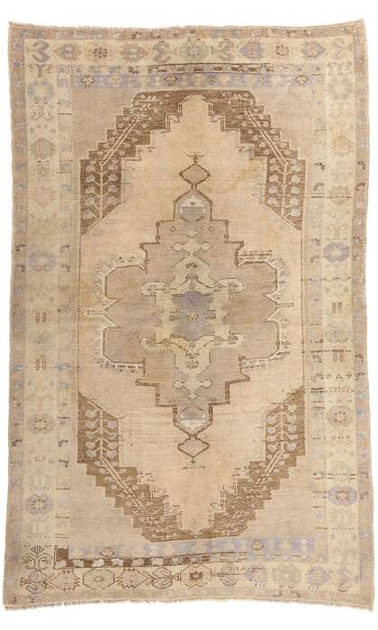 5 x 8 Vintage Neutral Turkish Oushak Rug 52045