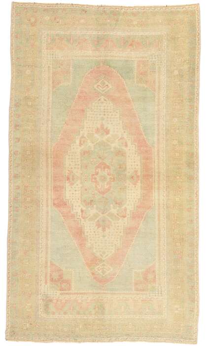 4 x 7 Vintage Muted Turkish Oushak Rug 53701