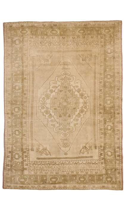 6 x 8 Vintage Neutral Turkish Oushak Rug 52182