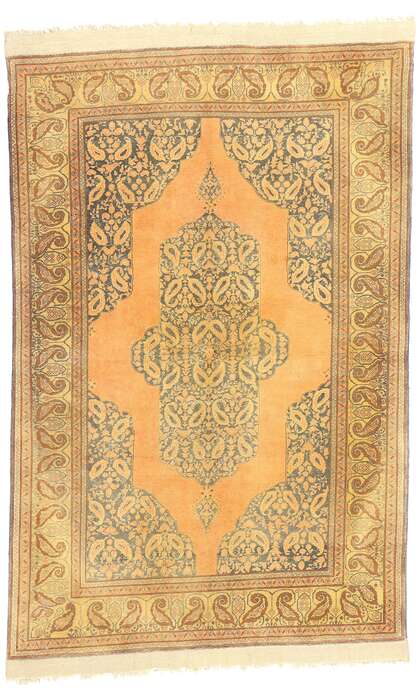 4 x 6 Antique Orange Persian Tabriz Rug 21678