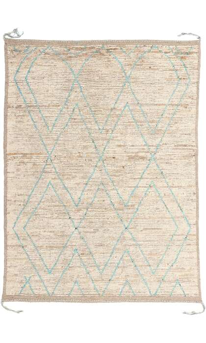 5 x 7 Soft Earth-Tone Moroccan Rug with Short Pile 80783