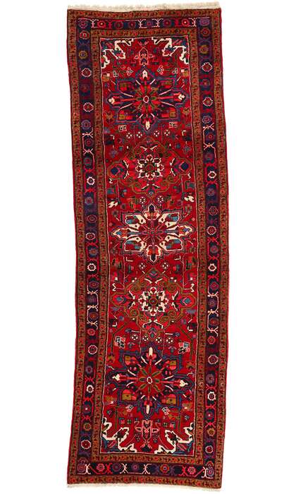 4 x 12 Vintage Persian Heriz Rug Runner 60247