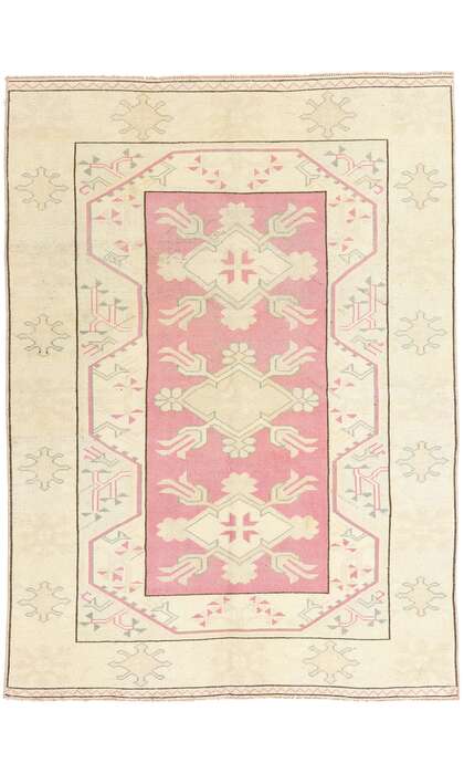 5 x 7 Vintage Pink Turkish Oushak Rug 53934