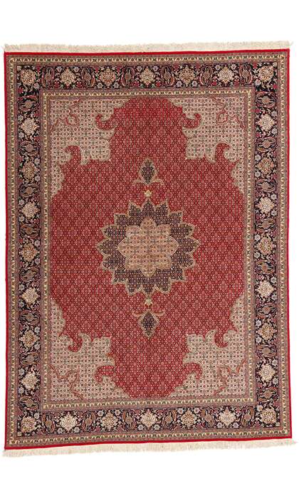 5 x 7 Vintage Red Persian Mahi Tabriz Rug Wool and Silk 77001