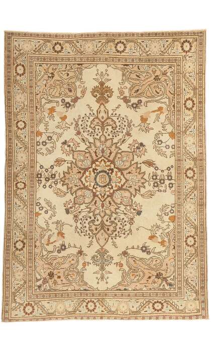 5 x 7 Vintage Neutral Earth-Tone Turkish Sivas Rug 52133