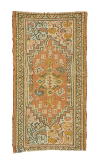 3 x 5 Vintage Orange Turkish Oushak Rug 72341