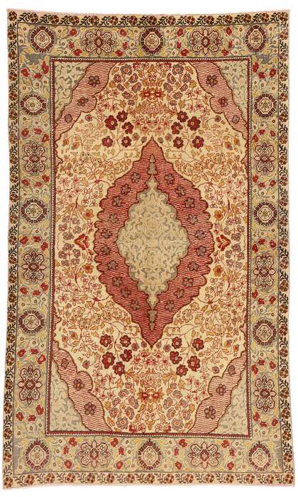 4 x 7 Distressed Vintage Turkish Oushak Rug 52072