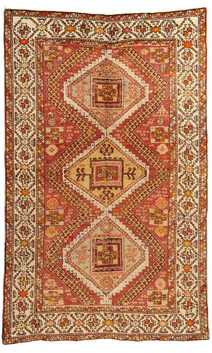 4 x 7 Vintage Red Turkish Oushak Rug 52107