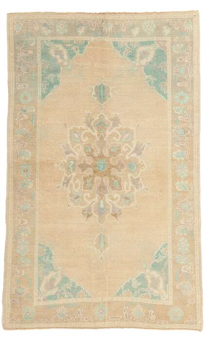 5 x 8 Vintage Pastel Turkish Oushak Rug 52957