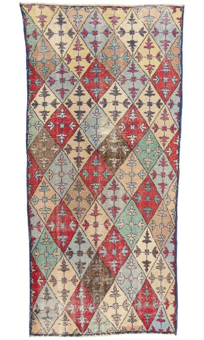 4 x 7 Zeki Muren Distressed Vintage Turkish Sivas Rug 51930