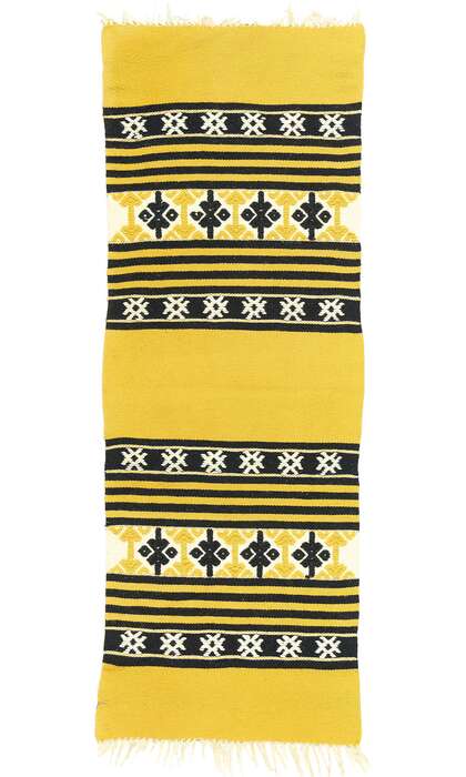 1 x 4 Vintage Yellow Greek Kilim Rug 78796