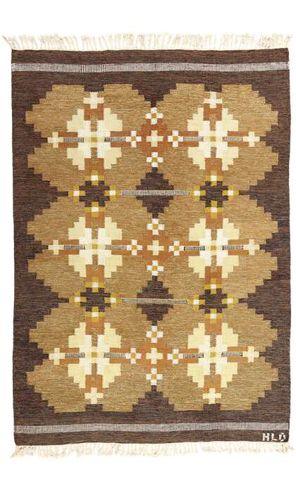 6 x 9 Kullaberg HLO Vintage Swedish Rollakan Rug 78834