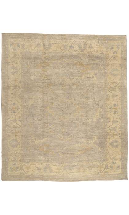 11 x 13 Modern Neutral Gray Turkish Oushak Rug 51858