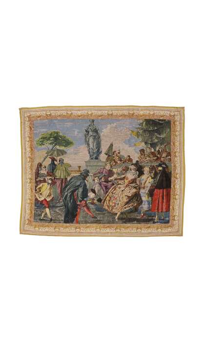 6 x 7 The Minute Carnival Scene Vintage French Tapestry 72967