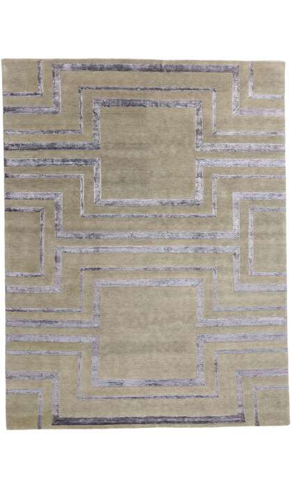 8 x 10 Transitional High-Low Wool and Silk Rug 31021