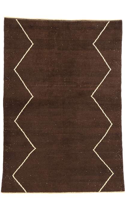 5 x 8 Vintage Dark Brown Turkish Moroccan Rug 77683