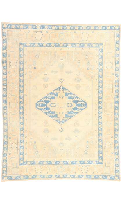 7 x 9 Vintage Peach Turkish Oushak Rug 53709