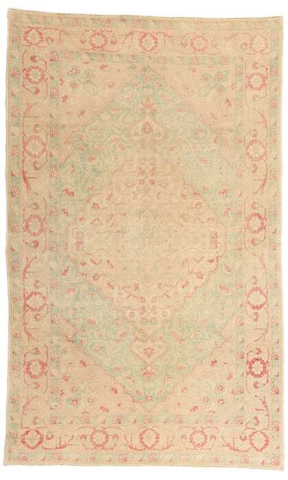 4 x 7 Distressed Vintage Muted Turkish Sivas Rug 53471