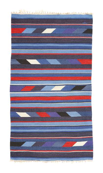 3 x 5 Vintage Rio Grande Chimayo Banded Blanket 78792