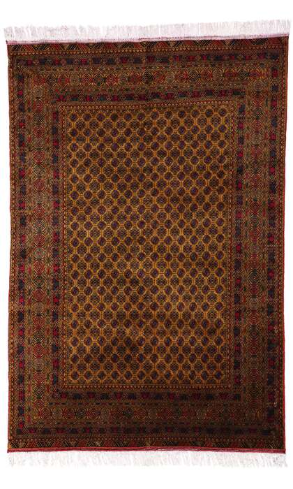 6 x 9 Vintage Turkoman Afghan Rug 78811