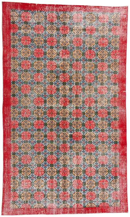 5 x 9 Zeki Muren Distressed Vintage Turkish Sivas Rug 53375